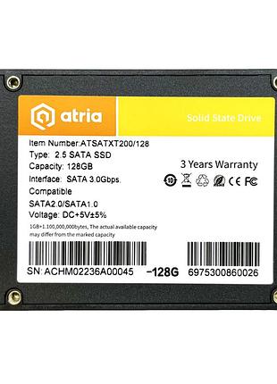 Ssd-накопичувач atria xt200 2,5″ sata 3 128 гб r 545 мб/с w 455 мб/с black (atsatxt200/128)