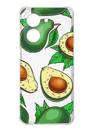 Чехол с утолщёнными углами на xiaomi redmi a5/poco c71 фон авокадо (принт 308)