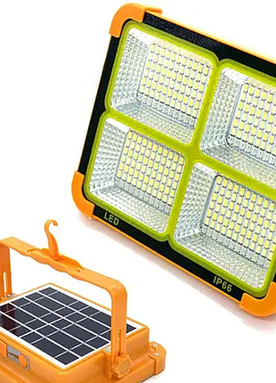 Аккумуляторный прожектор с солнечной панелью 100w / светодиодный solar led фонарь 2400mah