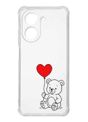 Чехол с утолщёнными углами на xiaomi redmi a7 медвежонок с сердечком (принт 431)