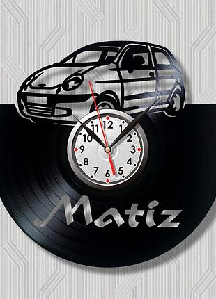 Настінний годинник з вінілової платівки daewoo matiz оригінальний подарунок автолюбителю декор для дому