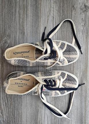 Кеди жіночі superga x a.p.c. білі з синім