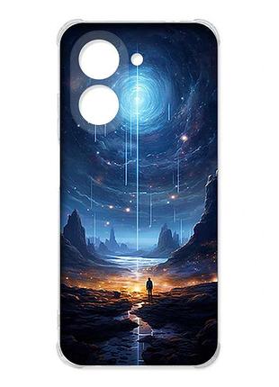 Чехол с утолщёнными углами на xiaomi redmi a7 космос (принт 244)