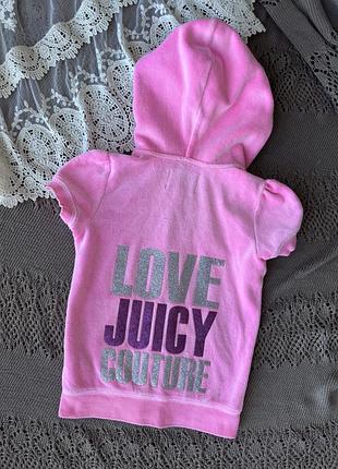Кофта з капюшоном безрукавка велюрова рожева на дівчинку 3-4 роки juicy couture
