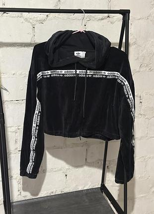 Кофта жіноча adidas чорна велюрова
