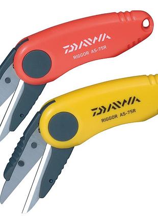 Ножиці рибальські daiwa riggor as-75r red/yellow 04910132 — посилені ножиці для волосіні, шнура та рибальських повідців