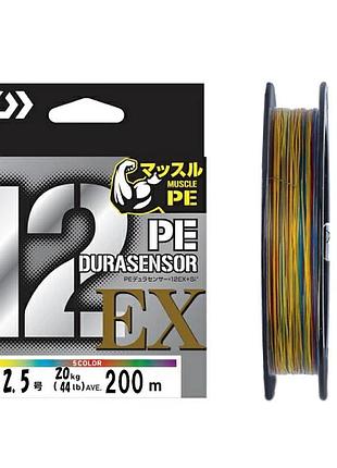 Шнур daiwa uvf pe dura sensor 12ex+si3 5c 200 м 20 кг 0,260 мм #2.5 (17302370) — високоміцний плетений шнур для спінінга