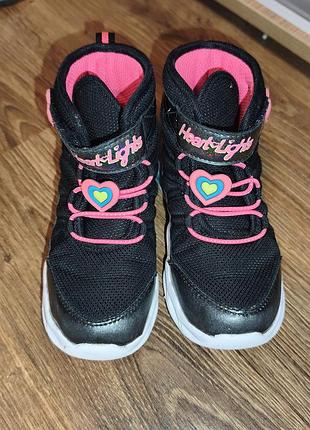 Черевики для дівчинки skechers heart-lights чорні, розмір 26