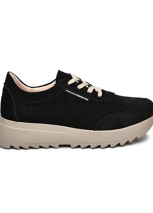 Женские кроссовки itstyle замшевые черные 39 (506455)