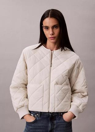 Куртка calvin klein куртка жіноча демісезонна бомбер стьобана xs