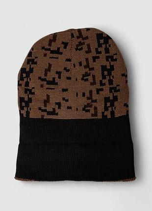 Шапка чоловіча камуфляж на хутрі, колір коричневий, 244rm49