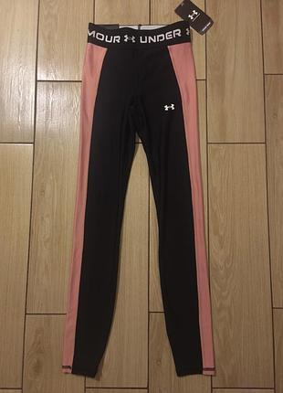 Лосіни та легінси жіночі under armour чорні з персиковими вставками
