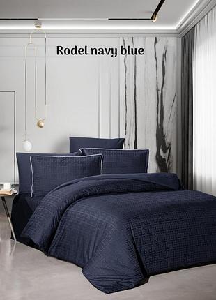 Постільна білизна сатинова la romano premium 300 tc полуторний розмір rodel navy blue