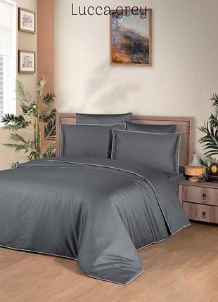 Постільна білизна сатинова la romano premium 300 tc євро розмір lucca grey