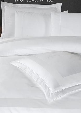 Постельное белье сатиновое la romano premium 300 tc евро размер montova white