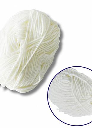Пряжа фасована петляста nb101, 80% бавовни, 20% молочна клітковина, молочно-білий