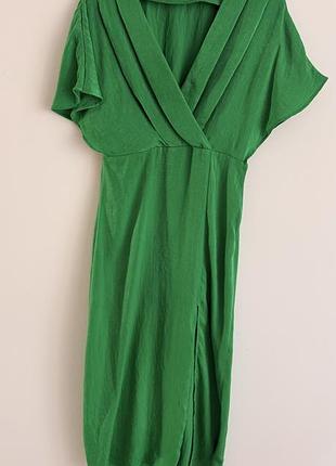 Сукня міді жіноча zara зелена, розмір с