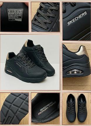 Кросівки жіночі skechers uno stand on air чорні, розмір 39, довжина устілки 26 см