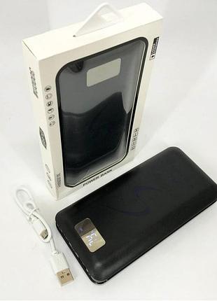 Павербанк зарядное устройство 30000mah на 2 usb с фонариком и зарядкой
