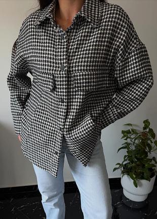 Тепла сорочка куртка з суміші вовни zara