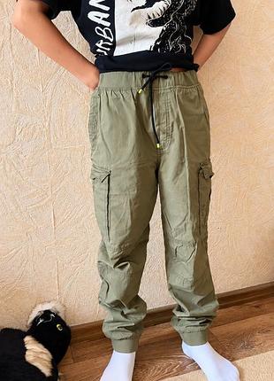 Спортивні штани для підлітків h&m карго оливкові