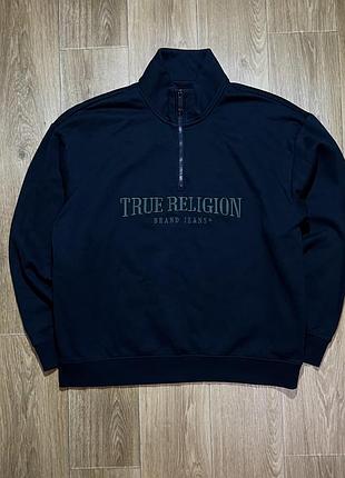 Світшот true religion 1/4 zip чорний, розмір l