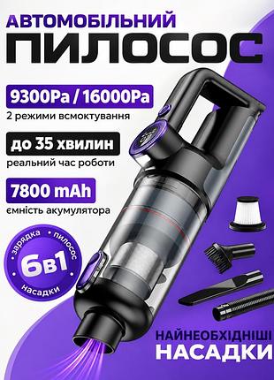 Акумуляторний пилосос автомобільний 16000pa