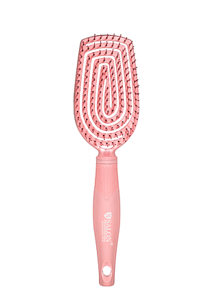 Щітка для волосся масажна продувна salon professional з нейлоновою щетиною 98291, pink рожева