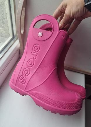 Чоботи crocs c13 рожеві, устілка 19.1см