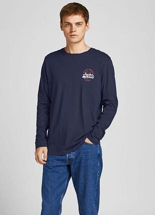 Футболка с длинными рукавами jjbrat tee ls 12200518-navy blazer-fit:standard fit jackandamp;jones l темно- 12200518-navy s