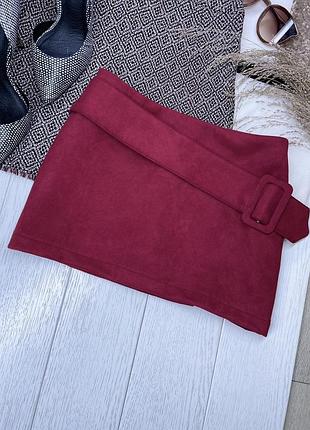 Замшева спідниця shein s коротка спідниця шорти осіння спідниця з штучної замші