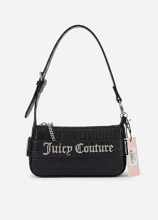 Сумка-багет жіноча juicy couture чорна під рептилію
