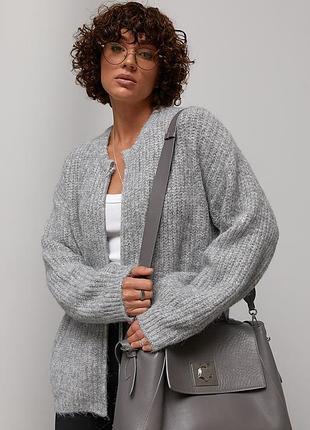 Мохеровий кардиган oversize на блискавці 5