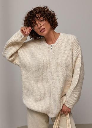 Мохеровий кардиган oversize на блискавці