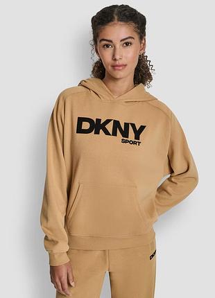 Жіноче худі на флісі dkny з вельветовим логотипом