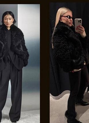 Шуба zara чорна 2