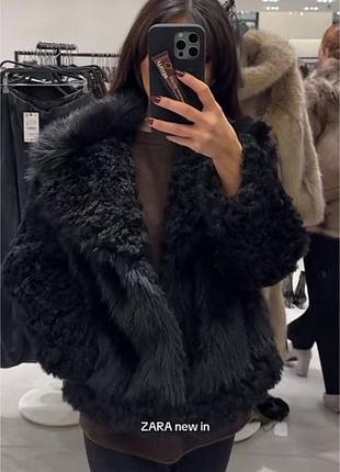 Шуба zara чорна 9