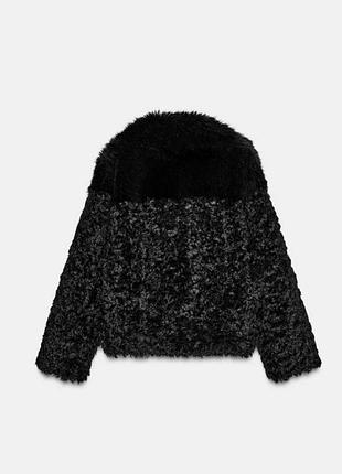 Шуба zara чорна 6