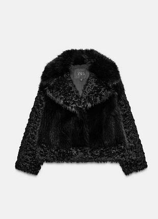 Шуба zara чорна 7