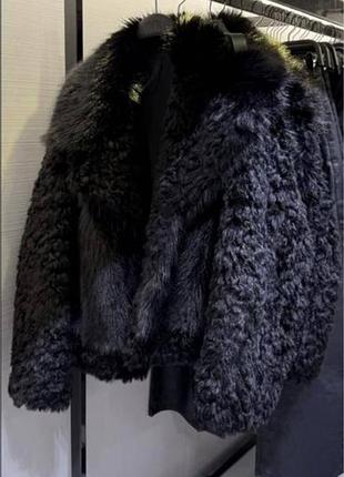 Шуба zara чорна 4