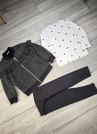 Стильний комплект-трійка zara для дівчинки (на 3–4 роки)!