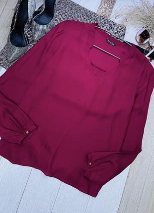 Шовкова блуза massimo dutti m бордова блуза прямого вільного крою базова блуза з шовку