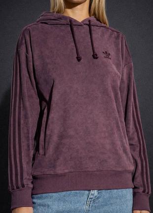Жіноча кофта adidas adicolor classics suede hoodie hm1695  loose fit, кофта женская