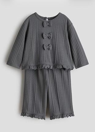 Костюм для дівчаток h&m сірий 80 см