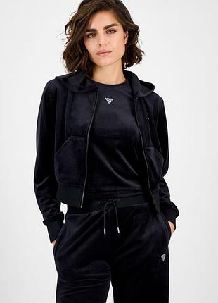 Толстовка жіноча guess велюрова кофта на блискавці