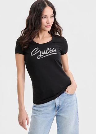 Жіноча футболка guess з логотипом зі стразів