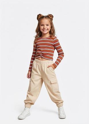 ​🧡👖 супер-модный детский костюм: кроп-топ и стильные карго! идеально для юной модницы! 👖🧡