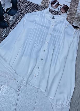 Біла сорочка mango xs oversize жіноча сорочка прямого вільного крою базова сорочка з об’ємними рукавами