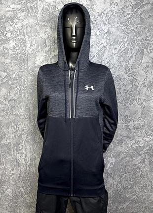 Under armour coldgear кофта зип худи xs размер спортивная на флисе серая