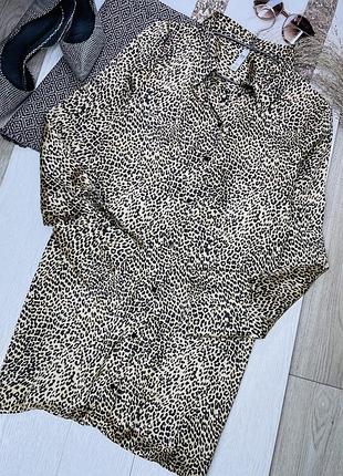 Сатинова сорочка zara m подовжена сорочка в леопардовий принт жіноча сорочка зара пряма сорочка